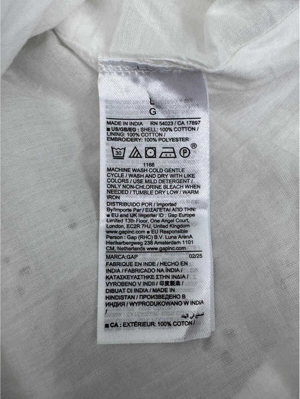 NWT Gap x DÔEN Cotton White Eyelet Tiered Midi Dress Size L - Picture 10 of 13